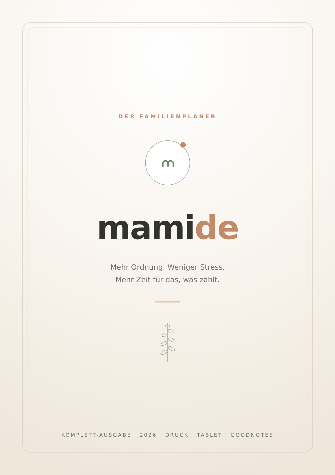 Mamide — Der Familienplaner, Titelseite