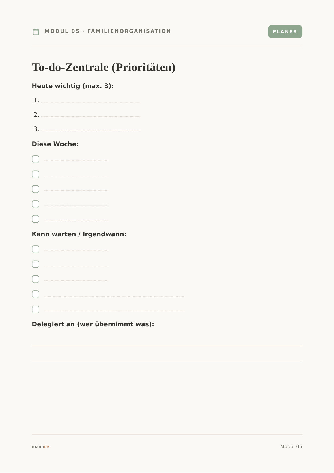 To-do-Zentrale mit Prioritäten